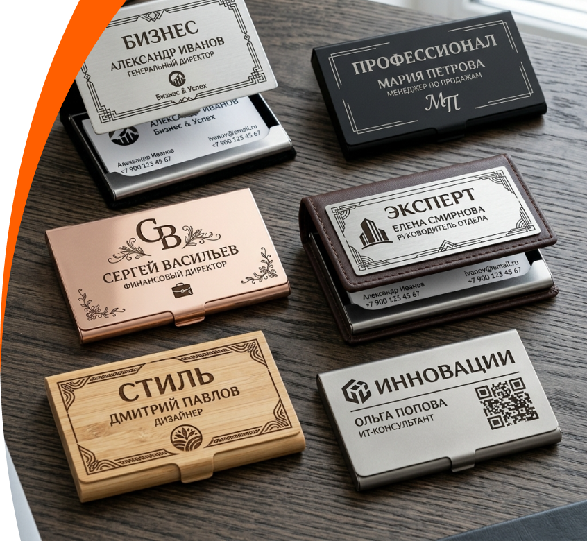 Лазерная гравировка на визитницах