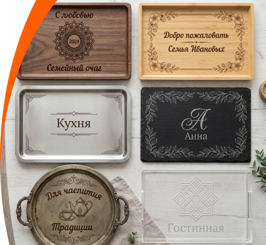 Лазерная гравировка подноса