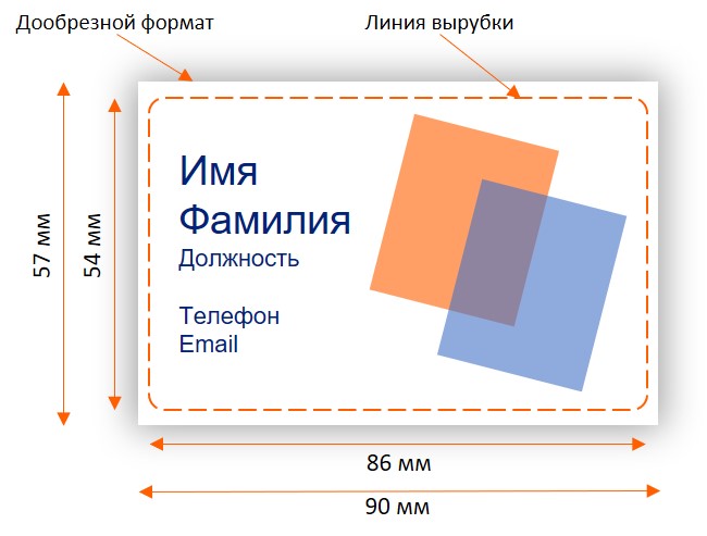 Горизонтальная визитка